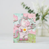 コーヒーと卵でかわいいユニコーン ポストカード (スタンド正面)