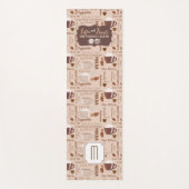 コーヒーと友人のパターンモノグラム ヨガマット (正面)