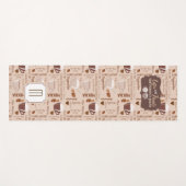 コーヒーと友人のパターンモノグラム ヨガマット (正面(横))