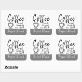 コーヒーと友人の完璧なブレンド灰色 スクエアシール (シート)