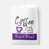 コーヒーと友人の完璧なブレンド白い紫 フェイバーバッグ (正面)