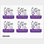 コーヒーと友人の完璧なブレンド紫 スクエアシール (シート)