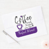 コーヒーと友人の完璧なブレンド紫 スクエアシール (封筒)