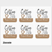 コーヒーと友人の完璧なブレンド茶色 スクエアシール (シート)