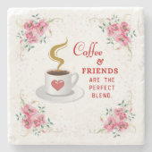 コーヒーと友人の完璧なブレンド ストーンコースター (正面)