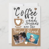 コーヒーと友人の茶色の写真冷蔵庫用マグネット マグネット招待状 (正面)