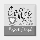 コーヒーと友人はハートグレーを愛 マグネット (正面)