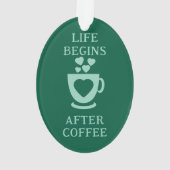 コーヒーと友人は緑のハートを愛する オーナメント (裏面)