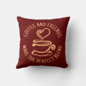 コーヒーと友人、完璧なブレンド クッション (裏面)