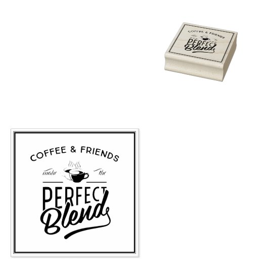 コーヒーと友達が完璧にブレンド ラバースタンプ (押印)