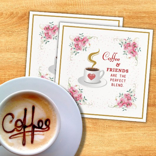 コーヒーと友達が絶妙なブレンド スタンダードカクテルナプキン