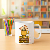 コーヒーと名前の繰り返しマグカップ；先生マグクラスルーム コーヒーマグカップ