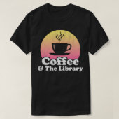 コーヒーと図書館 Tシャツ (デザイン正面)