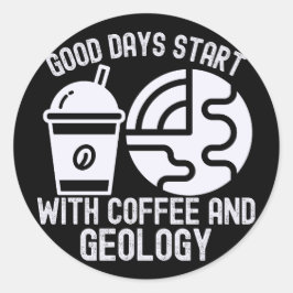 コーヒーと地質学で始まる良い一日 ラウンドシール