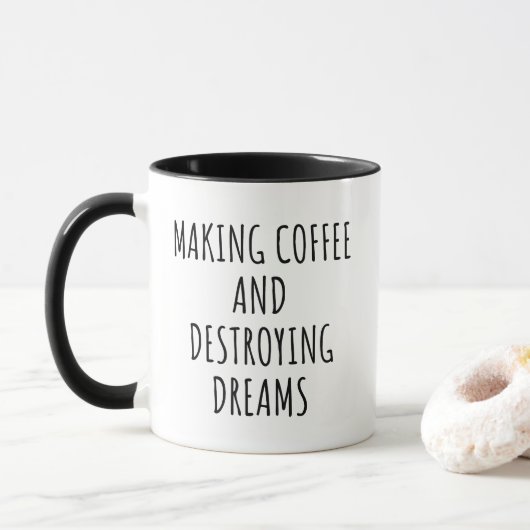 コーヒーと夢の破壊 マグカップ (ドーナツ)