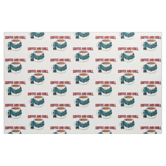 コーヒーと寒さ ファブリック (ファットクウォーター)