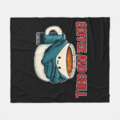 コーヒーと寒さ フリースブランケット (正面(横))