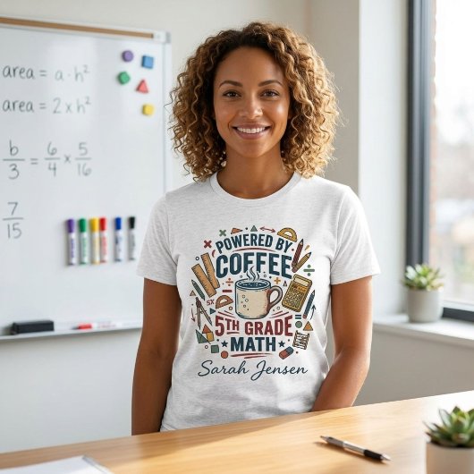 コーヒーと小学校5年生の算数の力で動いています トライブレンドTシャツ