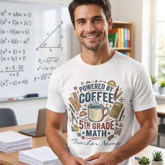 コーヒーと小学校5年生の算数の力で動いてます Tシャツ