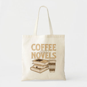 コーヒーと小説 面白い ヴィンテージの本を読む トートバッグ