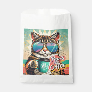 コーヒーと巨大なサングラスをかけた猫 フェイバーバッグ