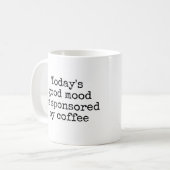 コーヒーと引用文を付けたスティックガール コーヒーマグカップ (正面左)