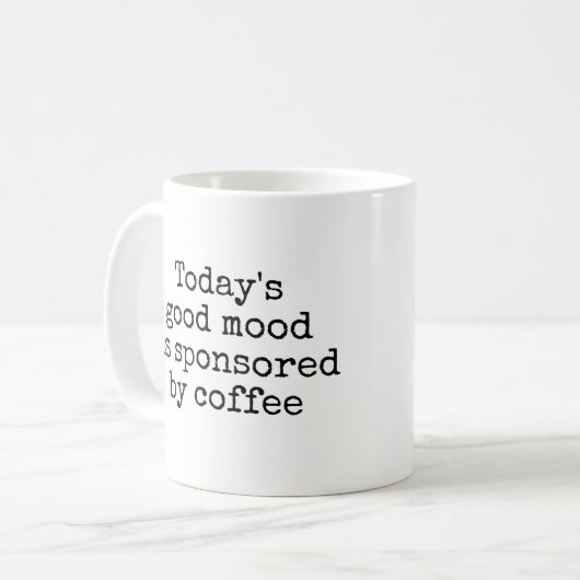 コーヒーと引用文を付けたスティックガール コーヒーマグカップ (正面左)