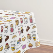 コーヒーと心地よいの食品パタ図解入りの、写真付きのーン テーブルクロス (インサイチュ)