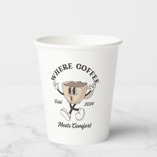 コーヒーと快適さが出会う場所 ペーパーカップ (正面)