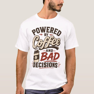 コーヒーと悪い決断 レトロなコーヒー愛 Tシャツ