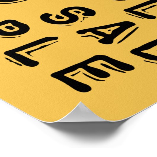 コーヒーと悲しい人のポスタおもしろいーサイン ポスター (角)