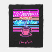 コーヒーと愛で動く | 母おもしろいの日 フリースブランケット (正面)