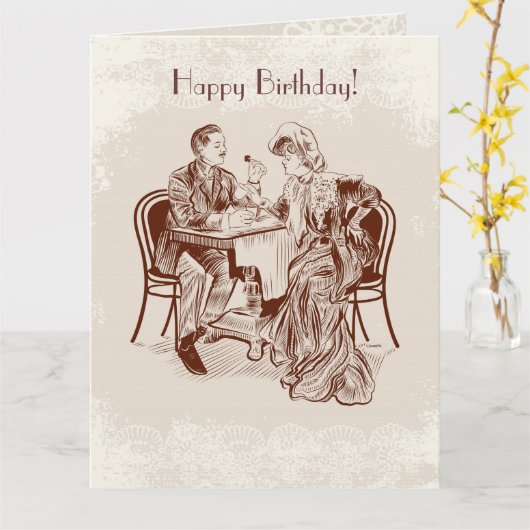 コーヒーと愛 カード (黄色い花)