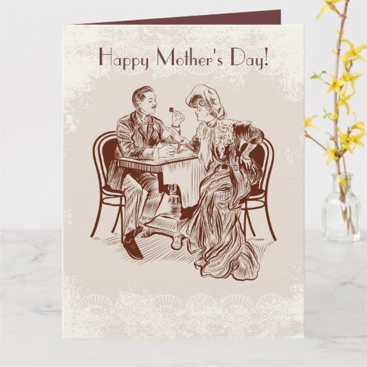 コーヒーと愛 カード (黄色い花)