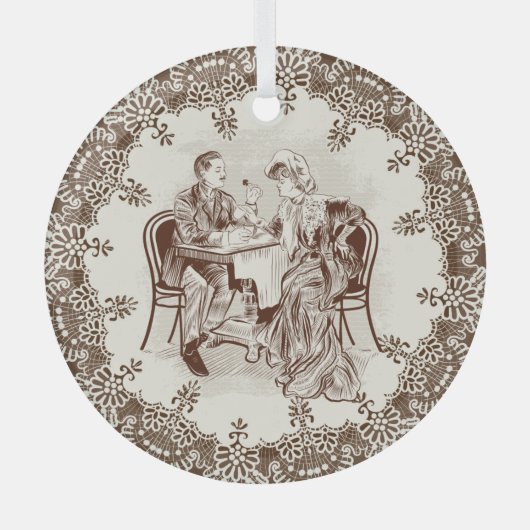 コーヒーと愛 ガラスオーナメント (正面)