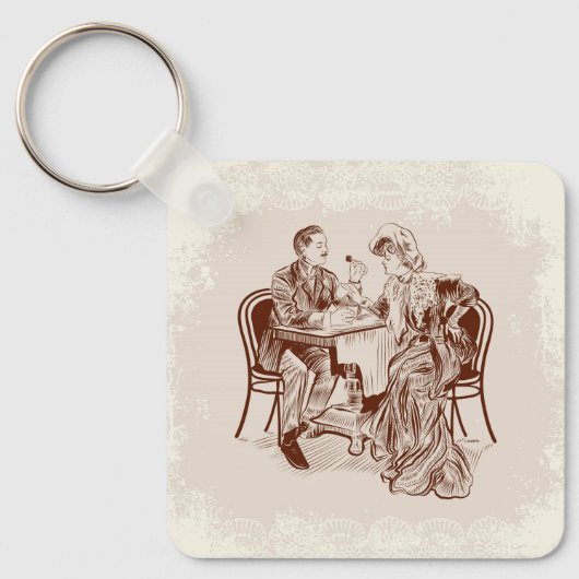 コーヒーと愛 キーホルダー (正面)