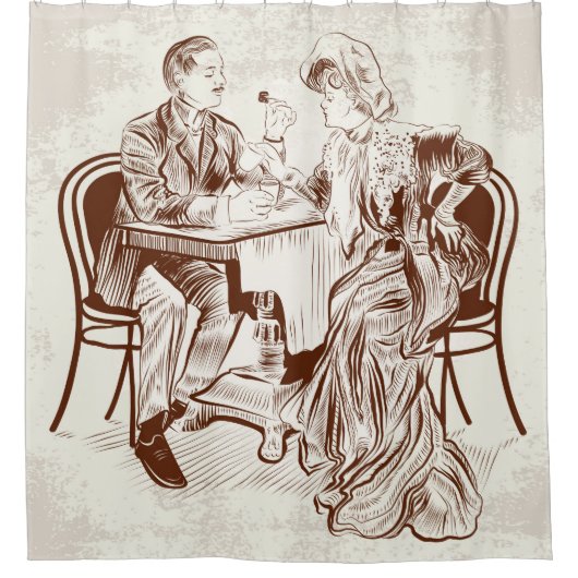 コーヒーと愛 シャワーカーテン (正面)