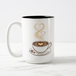 コーヒーと愛 ダブルハートアート マグ