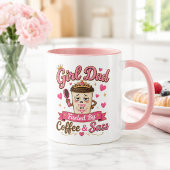 コーヒーと態度で動く娘っ子パパ ピンクマグ マグカップ