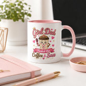 コーヒーと態度で動く娘っ子パパ ピンクマグ マグカップ