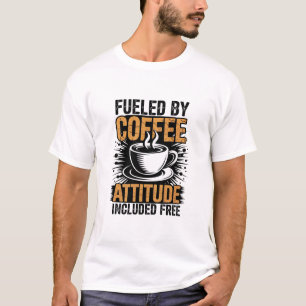 コーヒーと態度で成り立っている 面白いグラフィック ルーズ Tシャツ