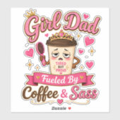 コーヒーと態度で成り立つ娘バカパパ Funny Girl Dad シール (シート)