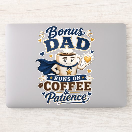 コーヒーと我慢で動くボーナ Dad 冗談 シール (コンピューター)