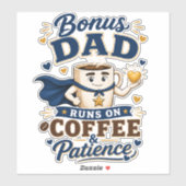 コーヒーと我慢で動くボーナ Dad 冗談 シール (シート)