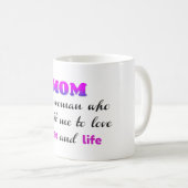 コーヒーと教え人生を愛してくれる母の女性 コーヒーマグカップ (正面右)