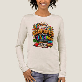 コーヒーと教育に支えられて Funny パーソナライズデザイン トライブレンドTシャツ