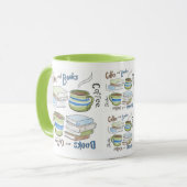 コーヒーと書籍のマグカップ マグカップ (正面左)