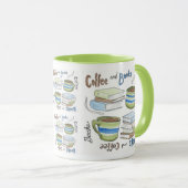 コーヒーと書籍のマグカップ マグカップ (正面右)