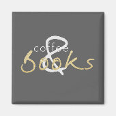 コーヒーと書籍マグネット マグネット (正面)