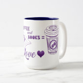 コーヒーと書籍ラブズ読のカスタムマグカップ ツートーンマグカップ (正面右)